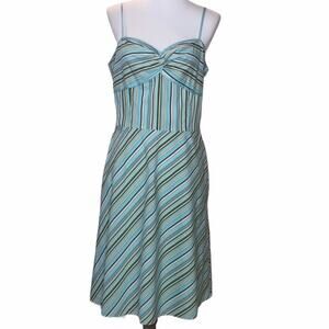 Ann Taylor LOFT Striped Blue Dress Size 8P
